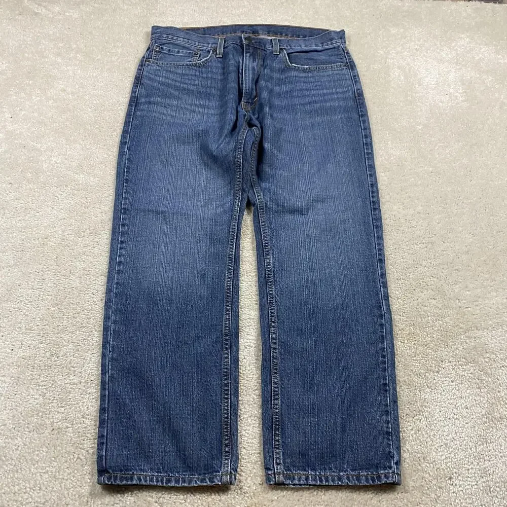 Levis 559 Jeans Mens 36x30 Blue Medium Wash Relaxed Straight Zip Fly Denim